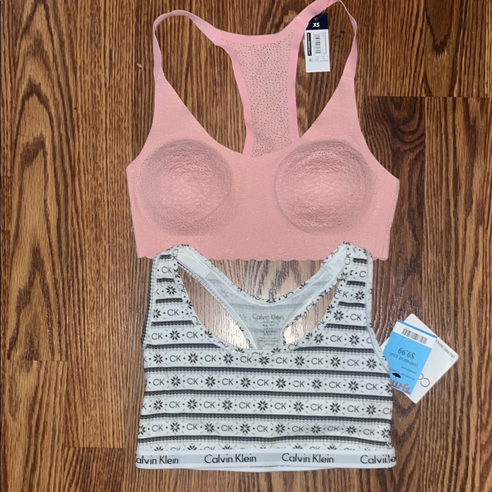 Calvin Klein Pink and Black Bras Intimates Collection & No boundaries pink bra.